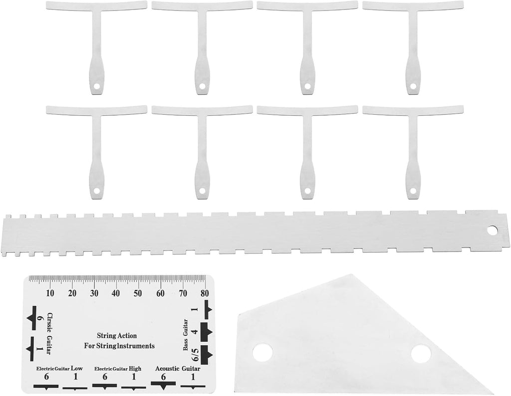 12pcs Guitar Repair Tool Kit String Action Gauge Ruler Radius Gauges Electric Bass Acoustic Guitar Accessories