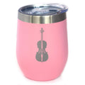 Bevvee Cello - Wine Tumbler Cup with Sliding Lid - Stainless Steel Insulated Mug - Orchestra Gifts for Cellists - Teal