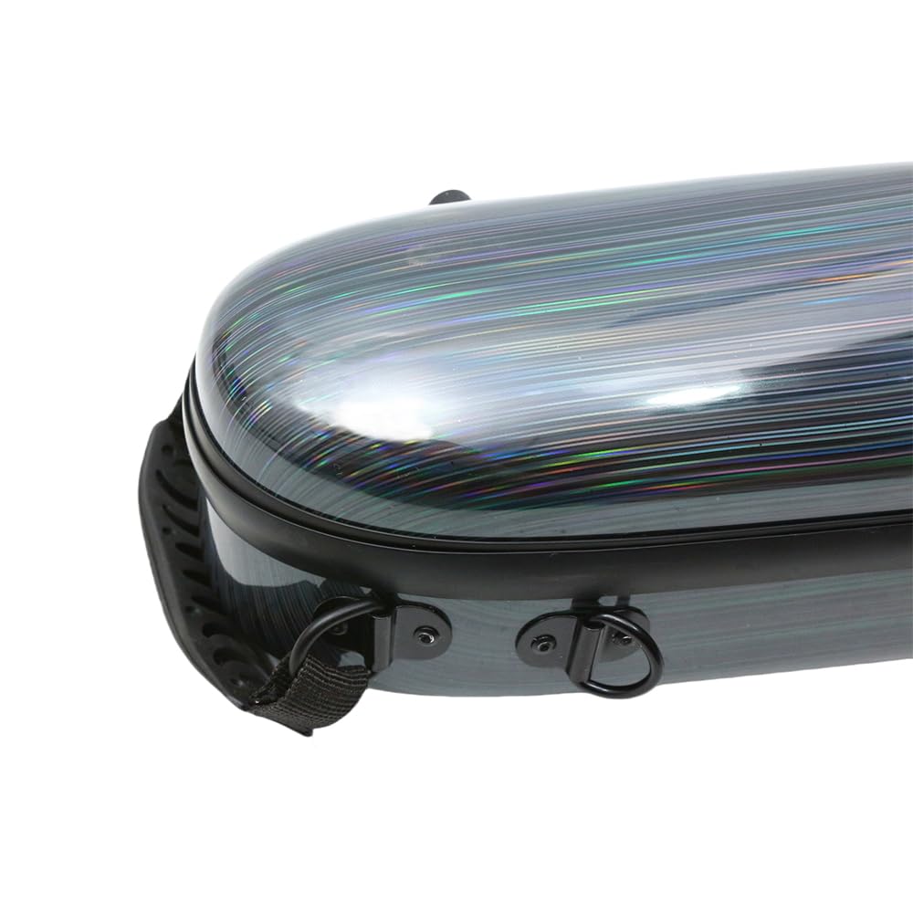 Vetimobato Dazzling Hard Shell Violin Case 4/4 Full Size Strong Light Flight Carbon Fiber Violin Box with Straps Travel Violin Case (Multicolored)