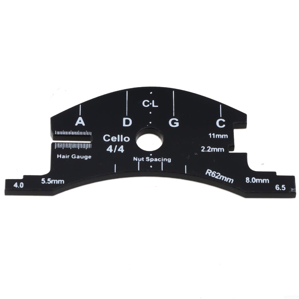 Violin For Bridge Template For Violin Cello Double Bass Multifunctional Luthier Tool For String Height Chord Distance Measurement And Repair Full Size Plastic Gauge Black(Violin 1/2)