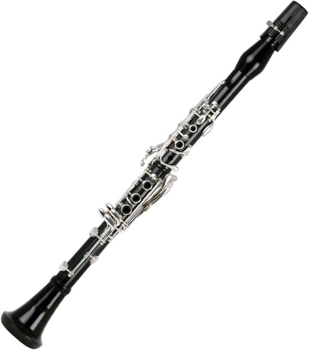 Clarinet Professional Ebony Clarinet BB Tune 18 Key Silver Plated Copper Solid Wood Clarinet,