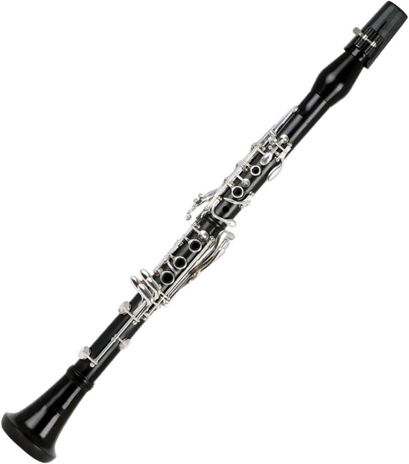 Clarinet Professional Ebony Clarinet BB Tune 18 Key Silver Plated Copper Solid Wood Clarinet,