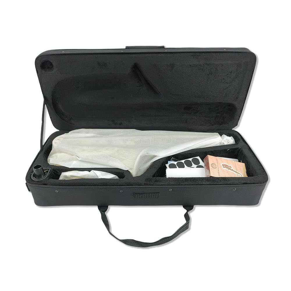 Student Eb Alto Saxophone E Flat for Beginners Sax Full Kit with Pads Cushions,Hard Carrying Case,Neck Strap,Reeds,Cleaning Cloth & Rod,Mouthpiece,Gloves