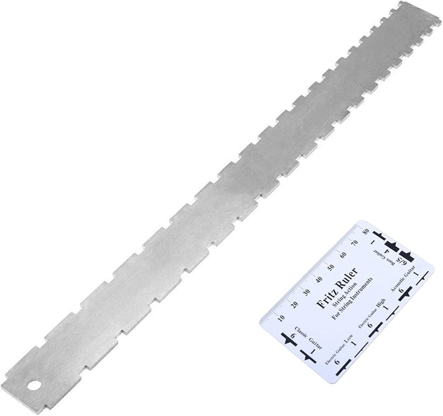 SUNGOOYUE Professional Guitar Luthier Tool, Stainless Steel Neck Straight Edge Ruler, String Action Gauge for Acoustic Electric Bass, Clear Scale Measurement