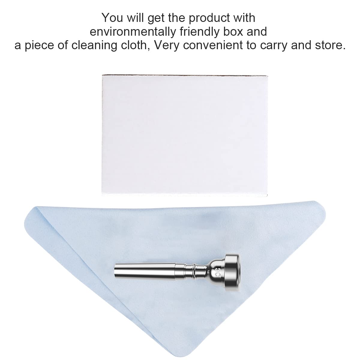 Silver Trumpet Mouthpiece 7C 5C 3C Trumpet Mouthpiece Set with Box Cleaning Cloth Compatible with Yamaha Bach Conn King Musical Instruments for Beginners and Professional Players 3Pack