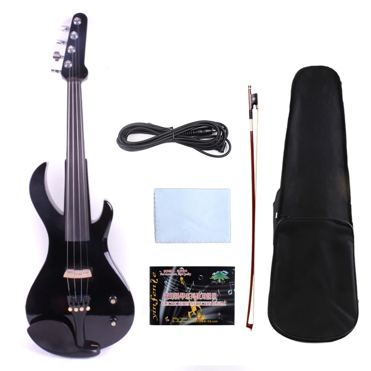 Vetimobato 16 Inch Electric Viola Set Full Size 5-String Solid Wood Practice Viola Kit with Ebony Fingerboard Include Hard Case Brazilwood Bow AUX Cable for Beginners & Adults (5 String Viola Bown)