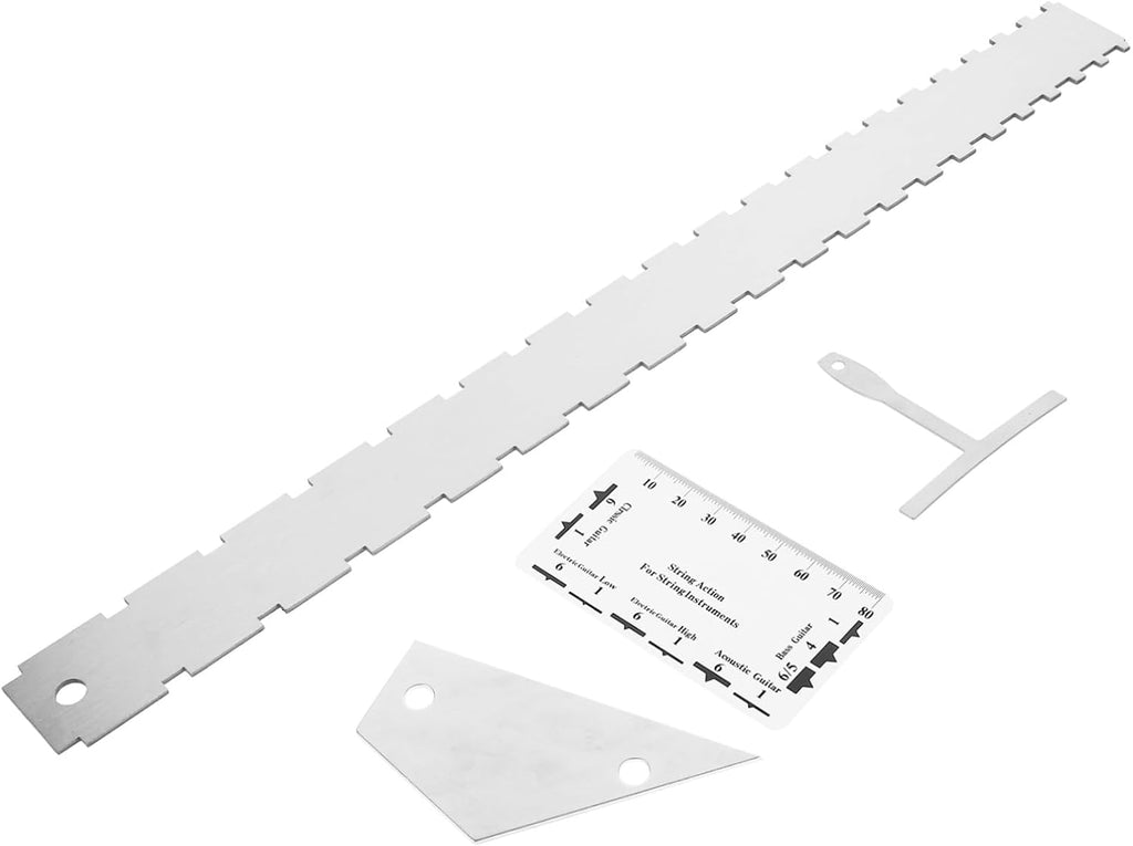 Toddmomy 12pcs Guitar Setup Kit String Action Ruler Radius Gauge for Fretting Nut Saddle Adjustment