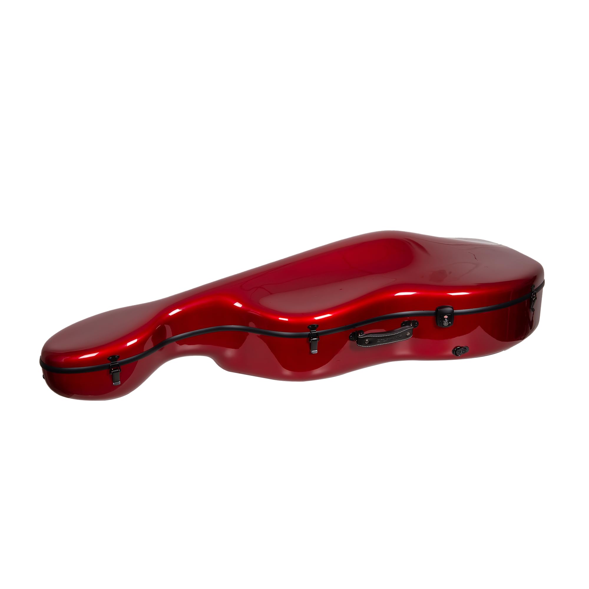 Crossrock Professional 4/4 Carbon Fiber Cello Case | 6lb Ultra-Light TSA Hardshell | Adjustable Magic Pads & Anti-Scratch Cover | Gloss Crimson Finish