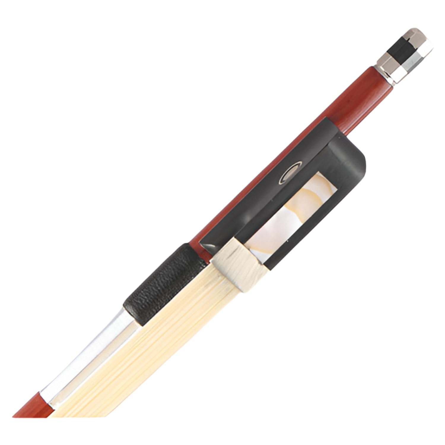 AMZZ Professional 1/2 Violin Bow – Brazilwood, Ebony Frog, White Horsehair, Handmade & Balanced for Students & Advanced Players