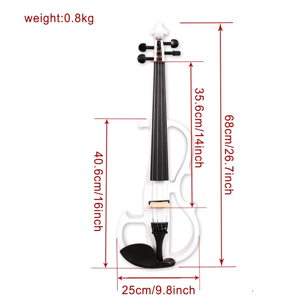 Vetimobato 16 Inch Silent Electric Viola Set- Solidwood Body with Ebony Fittings Metallic Coating Full Viola Set for Beginner Practice Professional Performance and Studio Recording (Blue, 4 String)