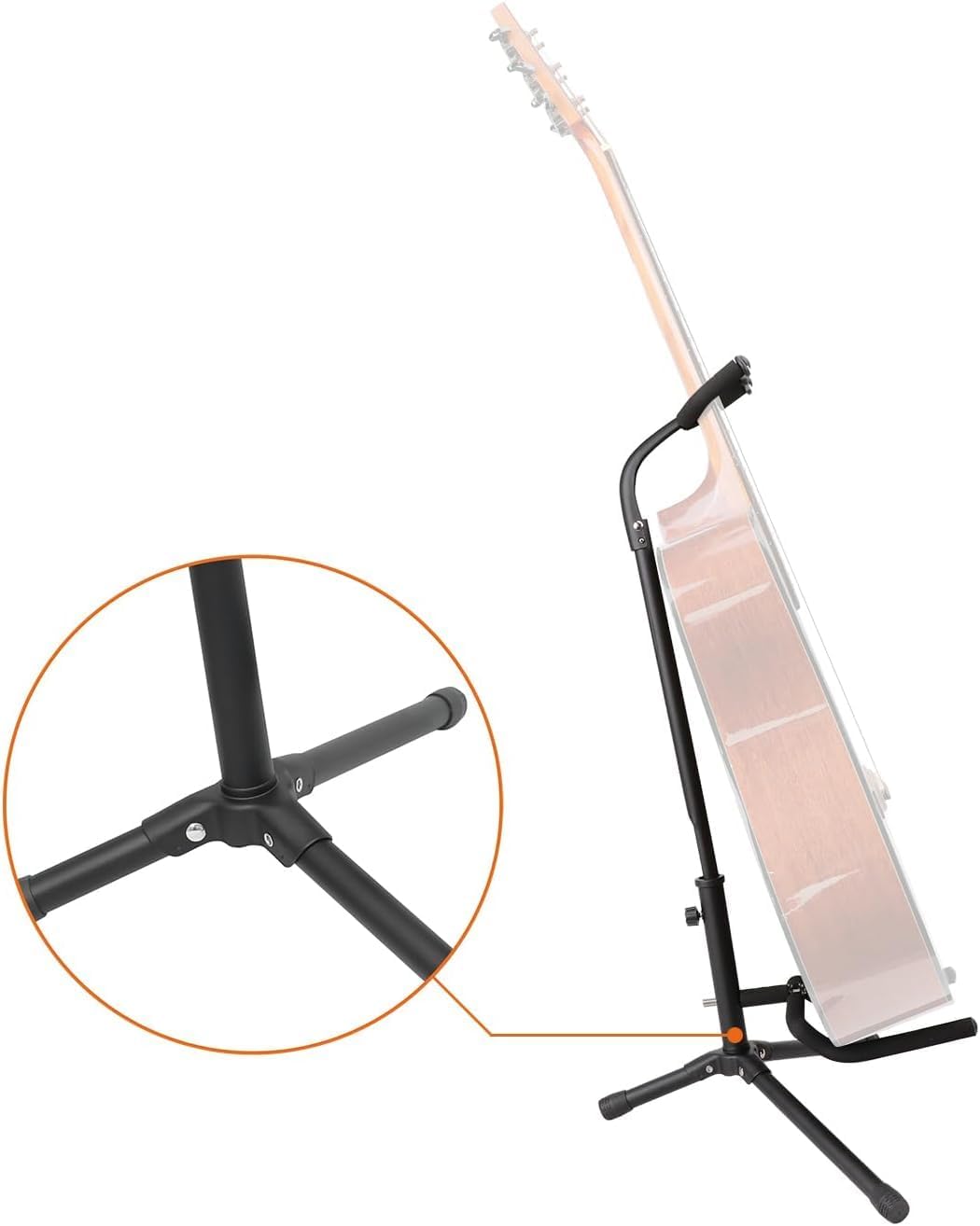 Adjustable Cello & Guitar Stand with Bow Holder - Lightweight, Foldable, Sturdy Steel Design for Acoustic/Electric Instruments