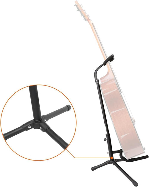 Adjustable Cello & Guitar Stand with Bow Holder - Lightweight, Foldable, Sturdy Steel Design for Acoustic/Electric Instruments