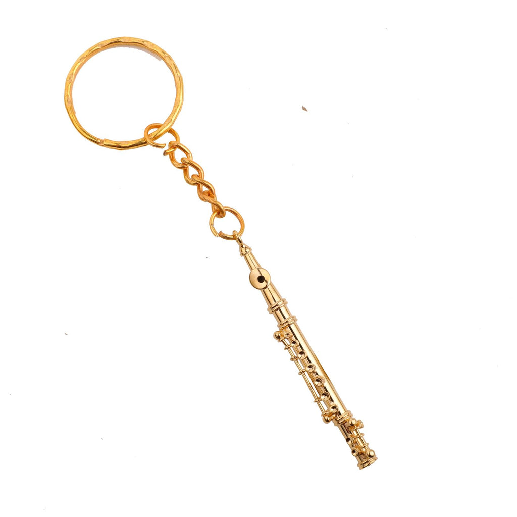 Miniature Musical Instrument Keychain with Case Brass Mini Collectible Figurines Replica Key Ring Birthday Gifts