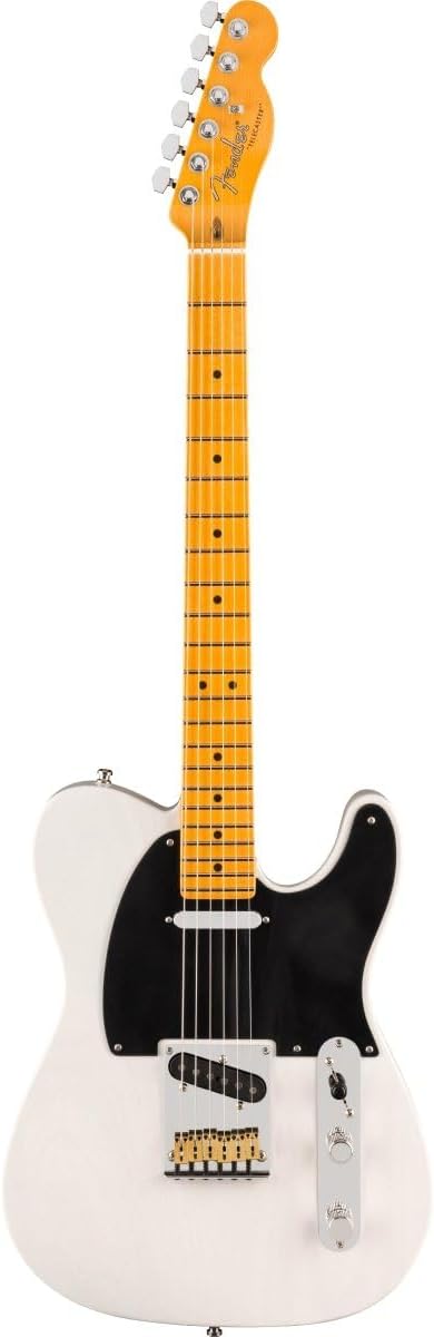 Fender American Ultra Luxe Vintage '50s Telecaster Electric Guitar - White Blonde, Heirloom Lacquer | Ash Body, Quartersawn Maple Neck and Fingerboard, Pure Vintage '51 Pickups, Stainless Frets, S-1 Switch