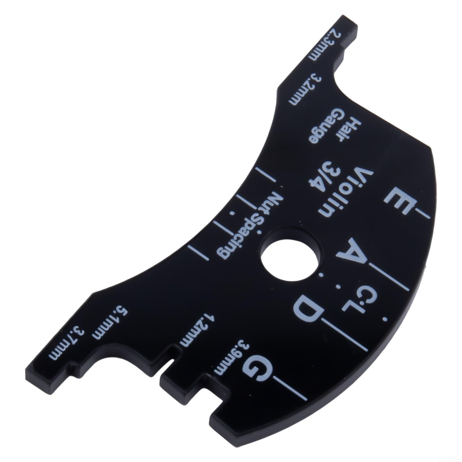 Violin For Bridge Template For Violin Cello Double Bass Multifunctional Luthier Tool For String Height Chord Distance Measurement And Repair Full Size Plastic Gauge Black(Violin 1/2)