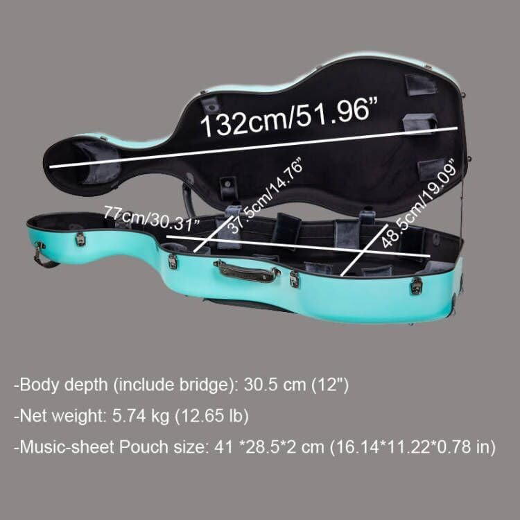 Crossrock Poly Carbon Cello Case for 4/4 Full Size | Champagne Matte Finish, Black Velvet Interior, Wheels, Music Pouch – Lightweight Protection Series