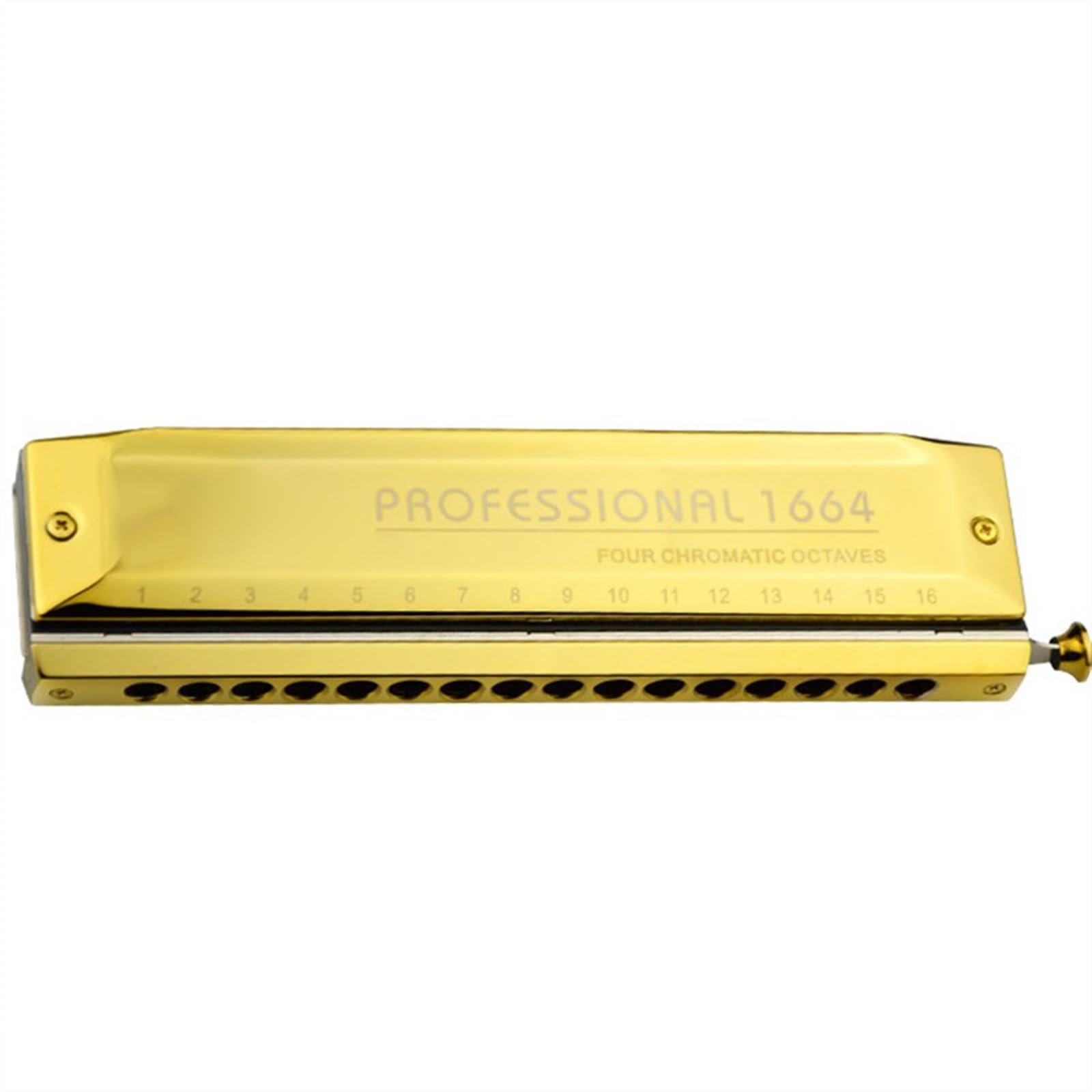 16 Holes 64 Tone C Key Chromatic Harmonica Professional Wind Musical Instruments With Case Beginner Harmonica (Color : Silver)