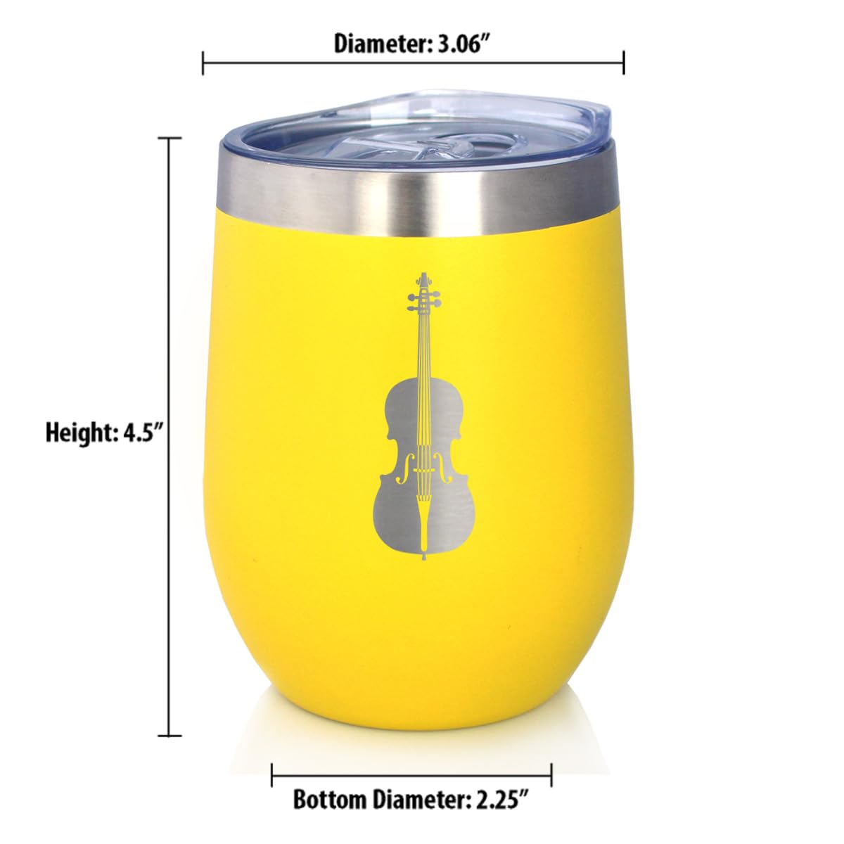 Bevvee Cello - Wine Tumbler Cup with Sliding Lid - Stainless Steel Insulated Mug - Orchestra Gifts for Cellists - Teal