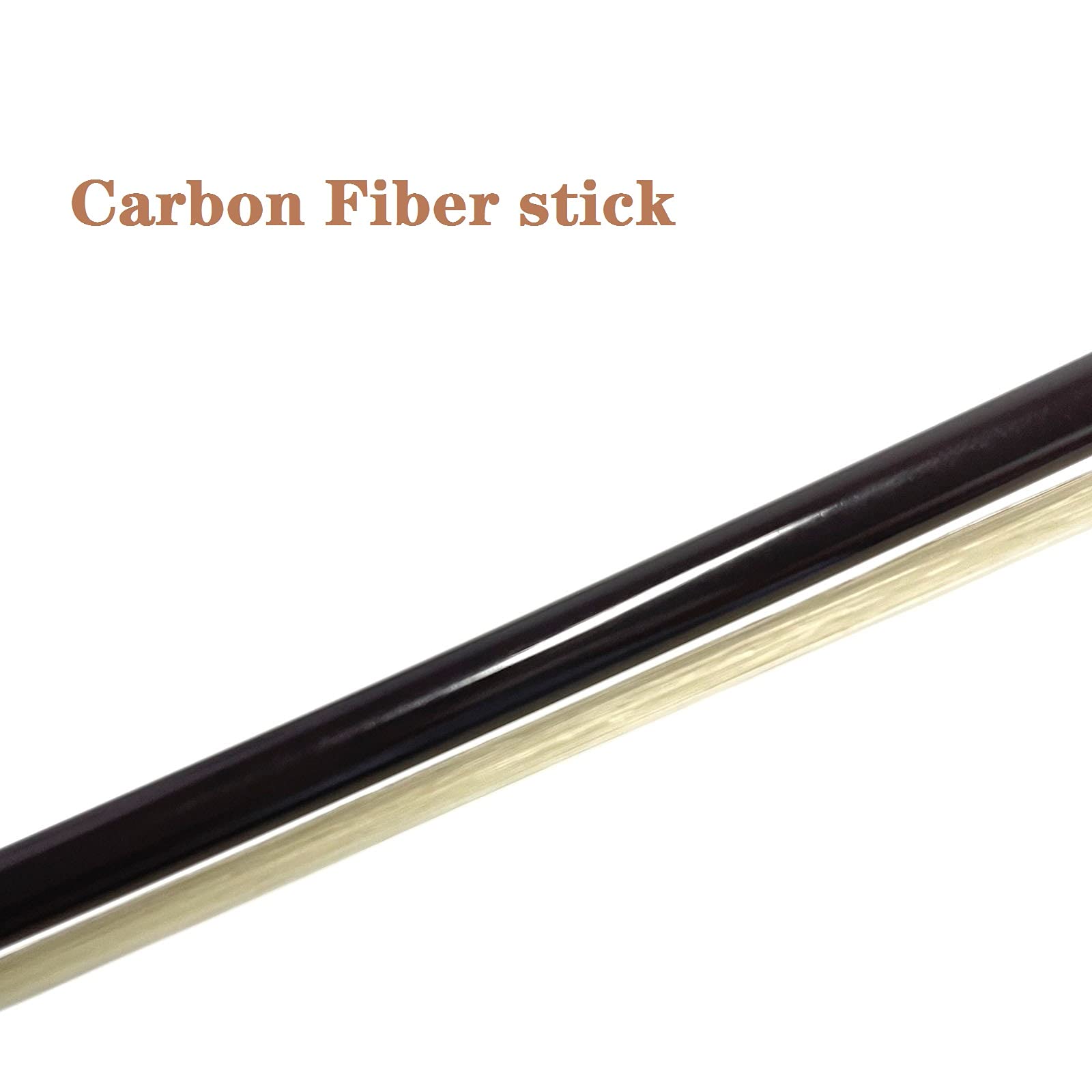 LIEKE Carbon Fiber Violin Bow 4/4 Full Size LightWeight Fiddle Bow (4/4 size, Black)