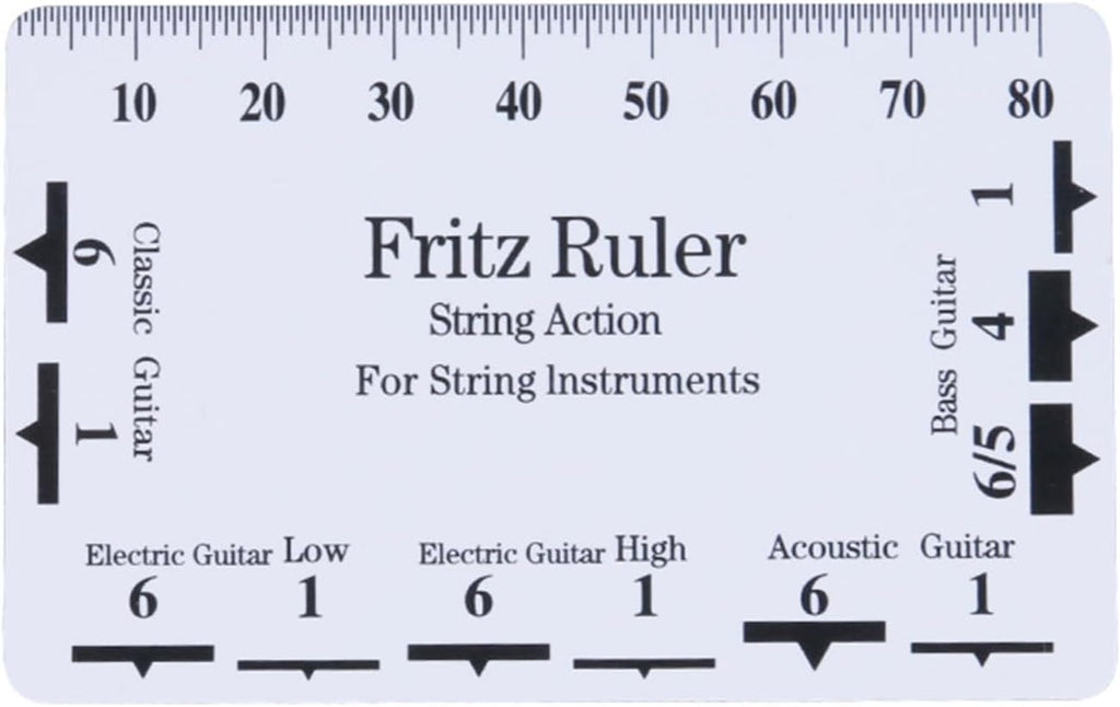 Guitar String Action Gauge Ruler, Guitar Height Gauge, Guitar Set Up Repairing Luthier Tool for Guitar, Ukulele, Banjos