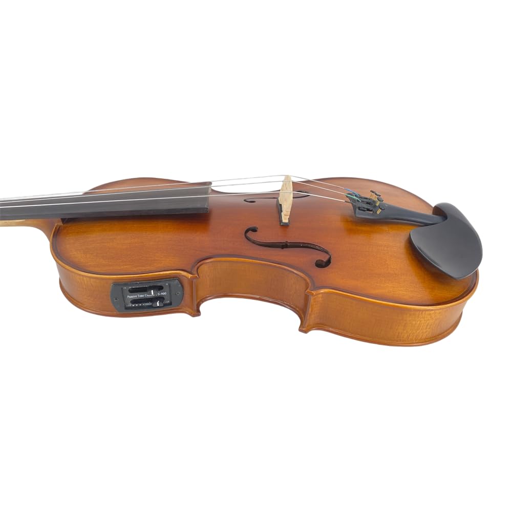 Vetimobato 16 inch 4-String Acoustic Electric Viola for Students, Adults, Professional Maple Spruce Ebony Fittings Handmade Solid Wood Electric Viola with Case, Bow