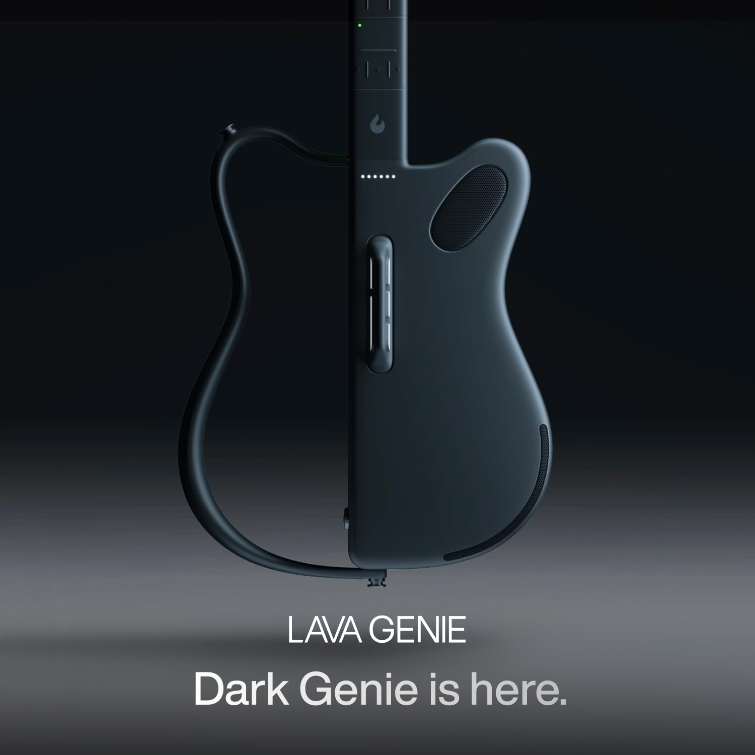 LAVA GENIE Stringless Smart Guitar, No Strings Attached, Hundreds of Instrument Presets, Onboard Speaker, Foldable, Detachable, White, 30.5 inch.