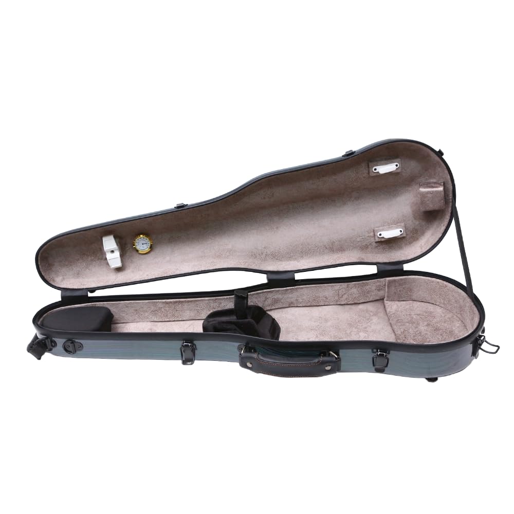 Vetimobato Dazzling Hard Shell Violin Case 4/4 Full Size Strong Light Flight Carbon Fiber Violin Box with Straps Travel Violin Case (Multicolored)