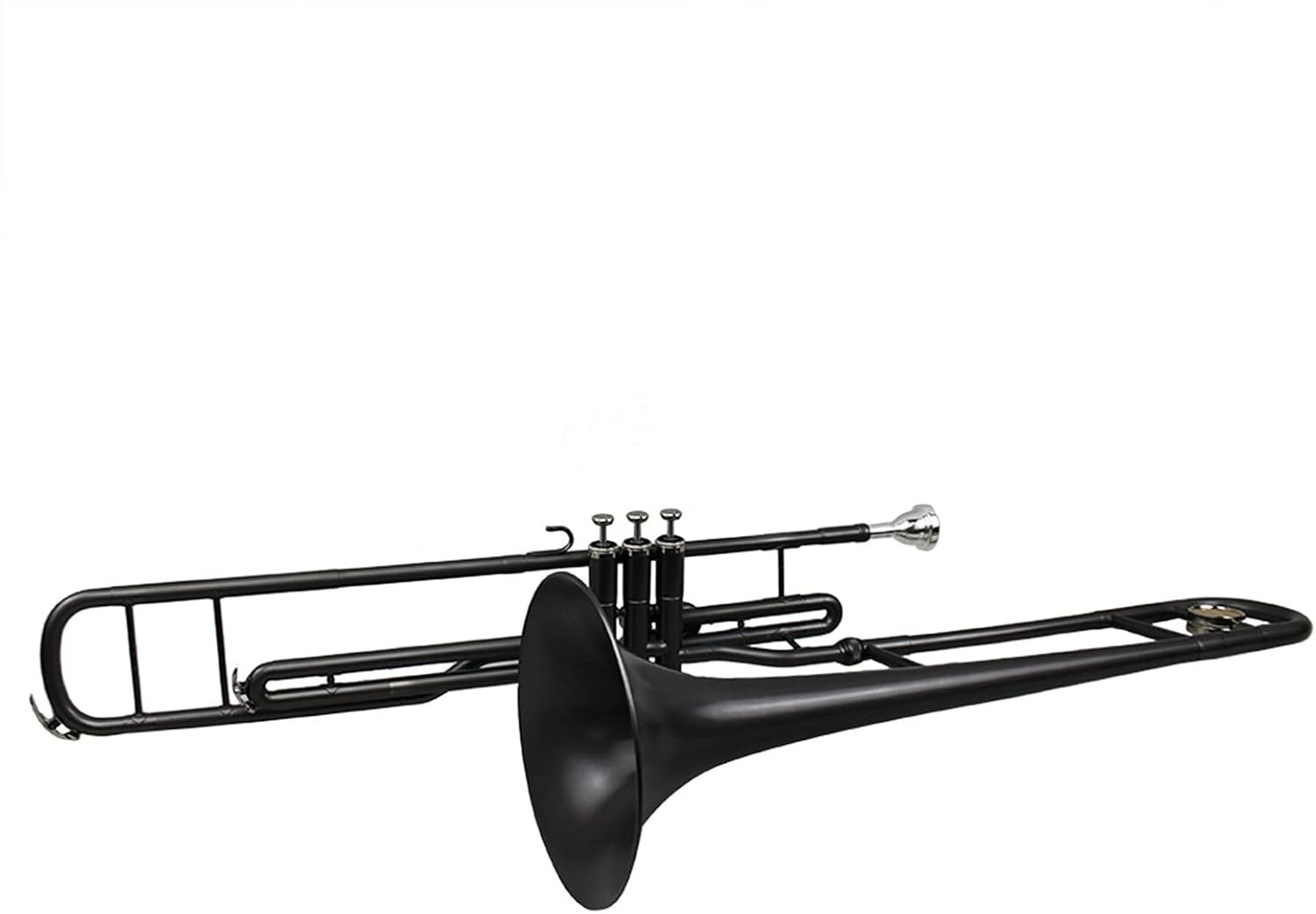 Standard Trombone, Matt Black Nickel, C Key Piston Valves, Brass Body, Trombone Valve
