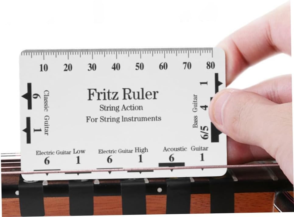 2Pcs String Action Gauge Ruler Measurement Tool for Electric Acoustic and Bass Guitars Includes and Rulers for Precise String Height
