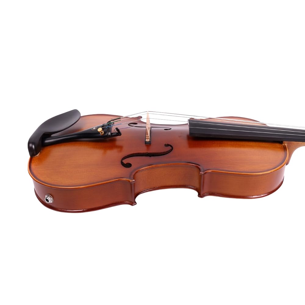 Vetimobato 16 Inch 5-String Electric Viola - FCGDA Tuning Electric Acoustic Viola for Students, Adults, Professional - Handmade Maple & Spruce Body with Ebony Fittings, Case, Bow (Black)