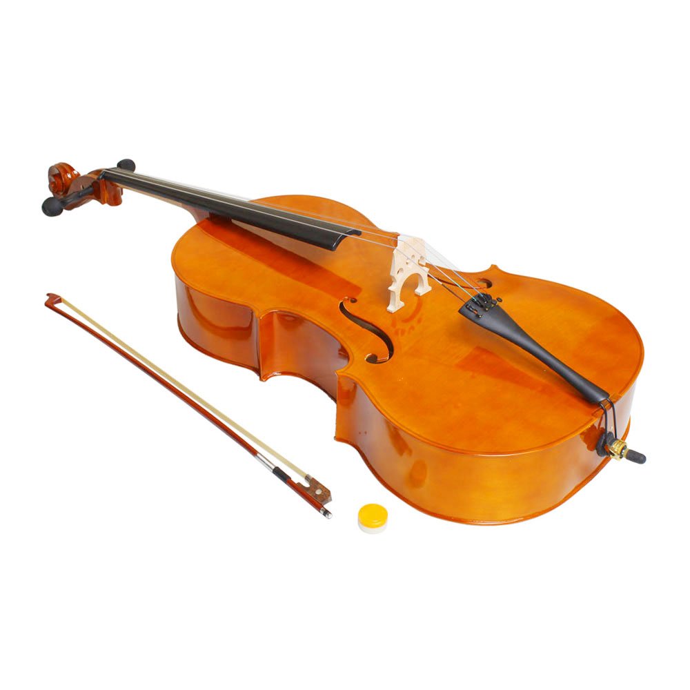 Vasitelan Full-Size Cello, Beginner Cello 4/4, Acoustic Cello Kit with Portable Bag, Bow, Bridge, Rosin, String Musical Instruments (Black)