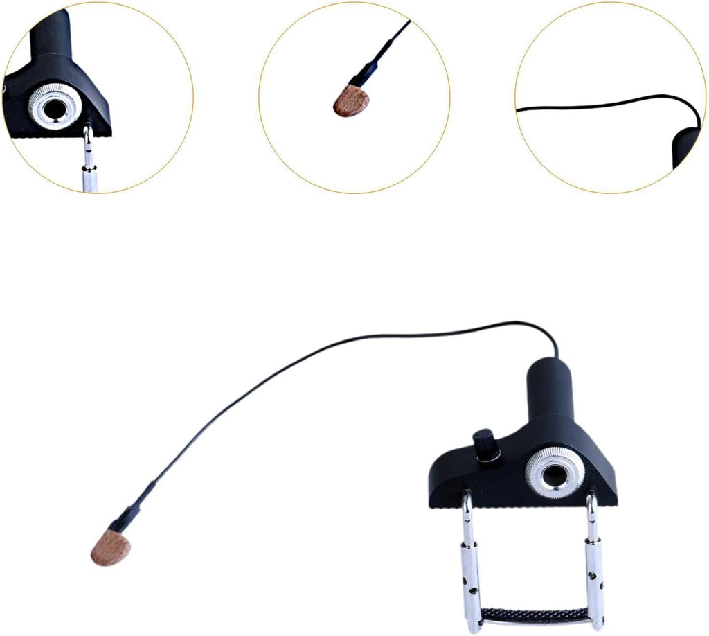 Vaveren Piezo Contact Microphone Pickup with Volume Control Portable Wireless Violin Pickup Professional Piezo Transducer Pickup with Cable for Guitars Mandolin Banjo Bass