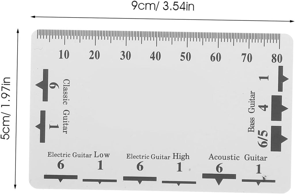 KESYOO 1Set String Action Gauge Tool with Understring Radius Measuring Tool for Guitar and Bass Setup Durable Double Sided Ruler for Accurate String Height Measurements and Easy