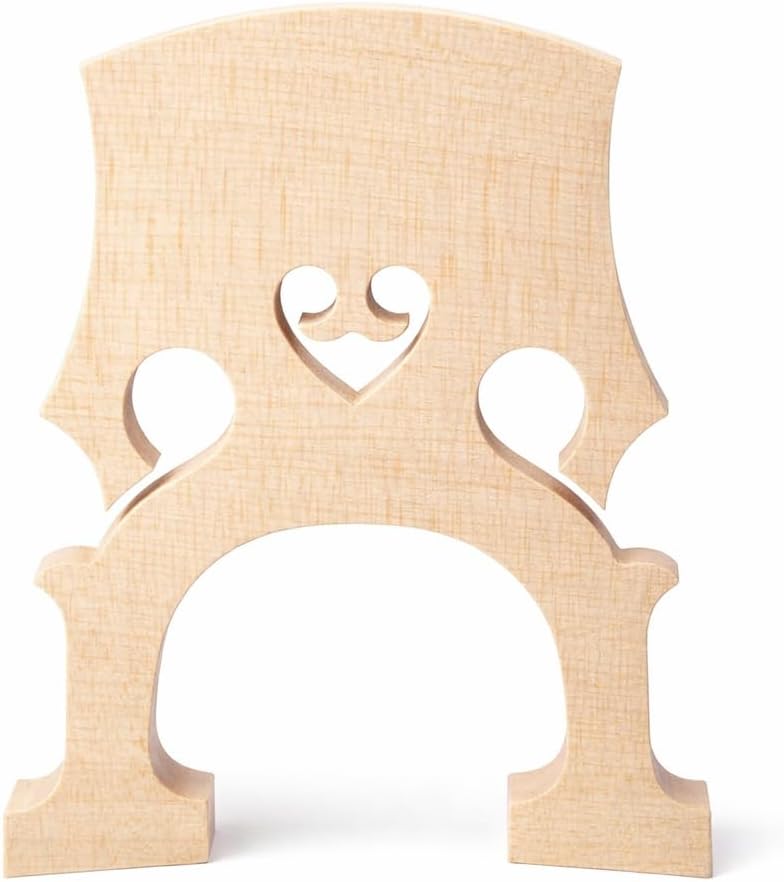 Alomejor Maple Cello Bridge, Wood Color, 4/4 and 3/4 Size, Easy Install, Improves Sound Quality, Cello Accessory