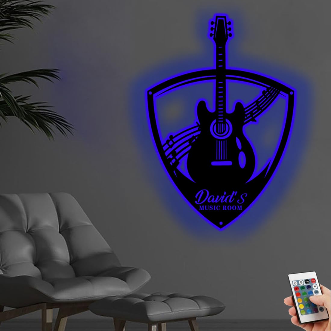 Personalzied Guitarist Name Wall Sign LED Lights Custom Cello Wall Art Music Neon Sign Electric Guitar Night Light Rock DJ LED Lamp Music Studio Plaque Musical Shed Name Plaque for Teacher