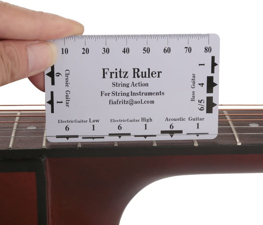 Set of 3pcs Neck Straight Edge 23cm/9.05" Length String Action Ruler Gauge String Height Gauge Fret Rocker Leveling Tool for Electric Bass and Acoustic Guitar
