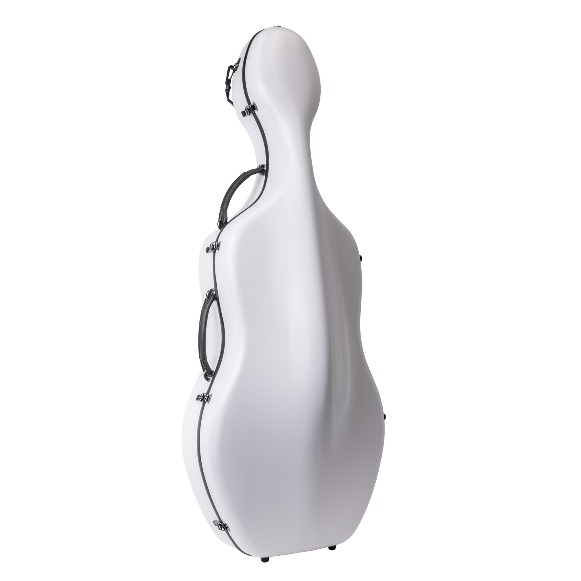 MI&VI CP-7006 Pure Poly Carbon Fiber Cello Case 4/4 Hard Shell 11lb (Full Size) with Wheels | Carry Straps | Rigid Protection | Tough Shell (Black)