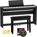 Roland FP-30X 88-Key Digital Piano - Black Bundle with Adjustable Stand, Bench, Sustain Pedal, Online Piano Lessons, Instructional DVD, and Austin Bazaar Polishing Cloth