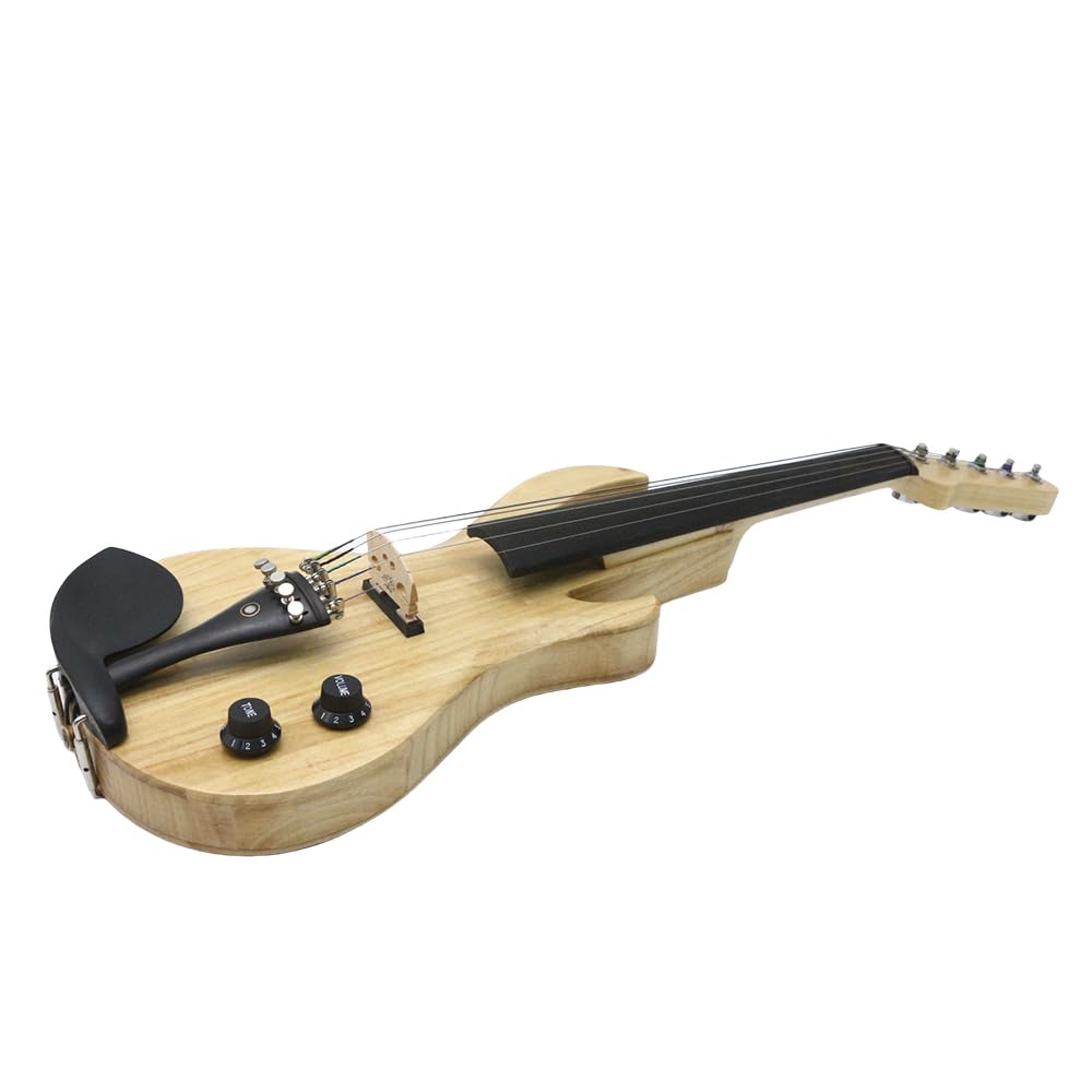 Vetimobato 16 Inch Electric Viola Set Full Size 5-String Solid Wood Practice Viola Kit with Ebony Fingerboard Include Hard Case Brazilwood Bow AUX Cable for Beginners & Adults (5 String Viola Bown)