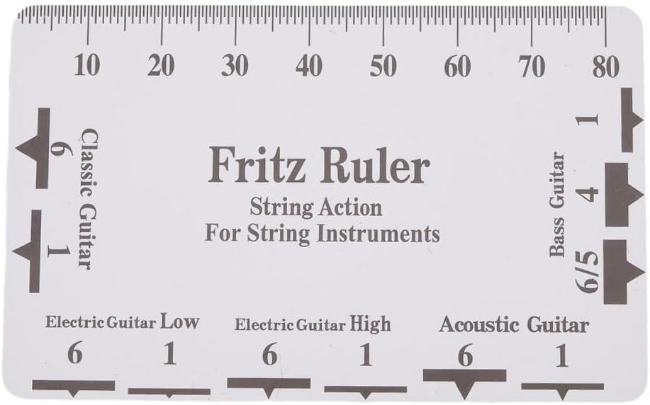 Guitar Radius Gauge Set 9-Piece Stainless Steel Fretboard Curvature Ruler with String Height Action Tool for Luthier Repair Silver