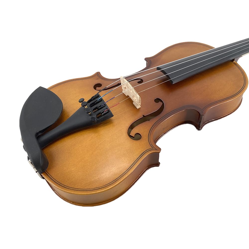 4/4 Violin Kit for Beginners - Perfect for School Orchestra & Daily Practice, Solidwood Maple/Basswood Construction, Matte Black Finish, Hard Case & All Accessories Included
