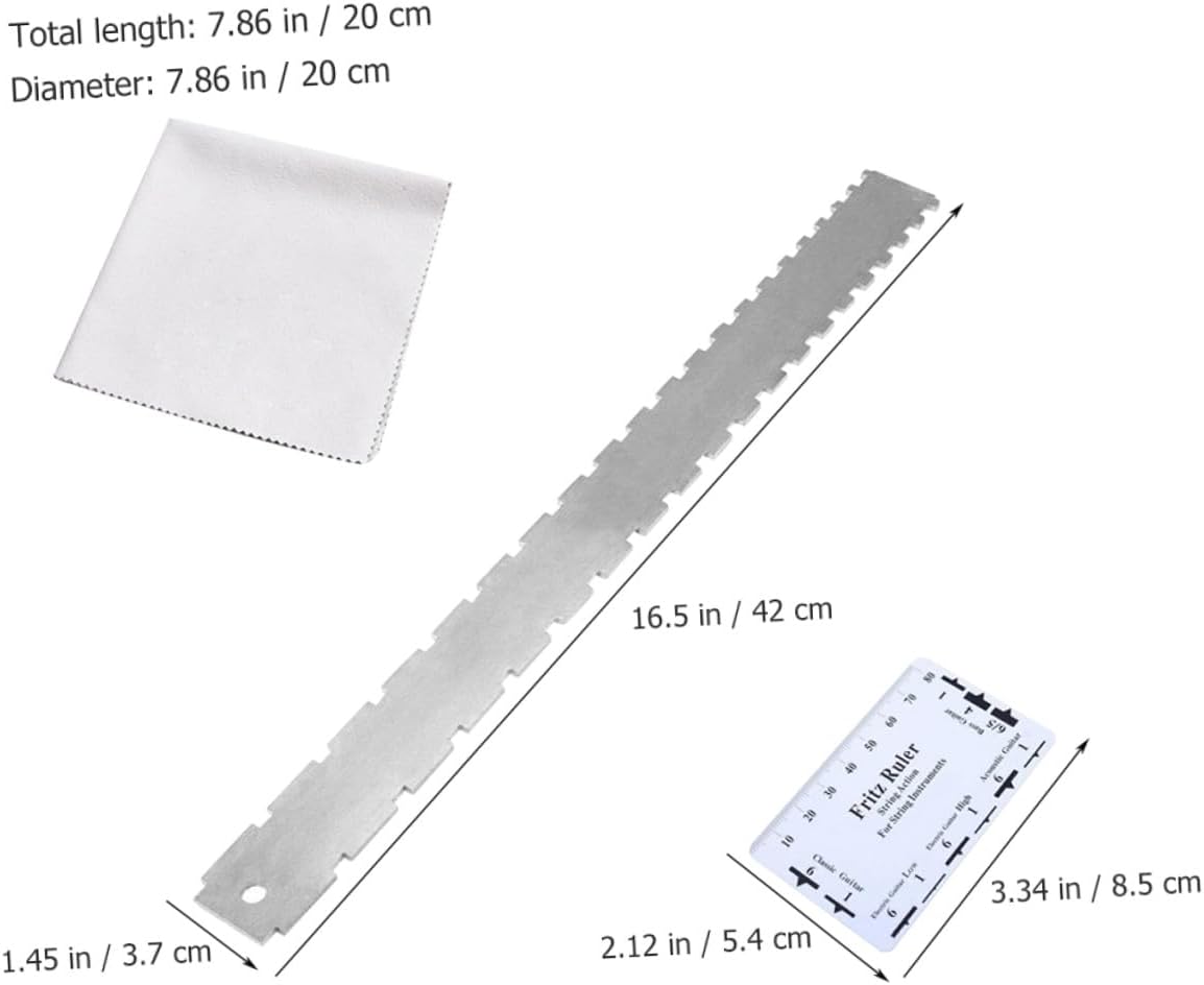 Guitar Neck Straight Edge Luthier Measuring Tool Notched Design String Action Gauge for Electric Guitars
