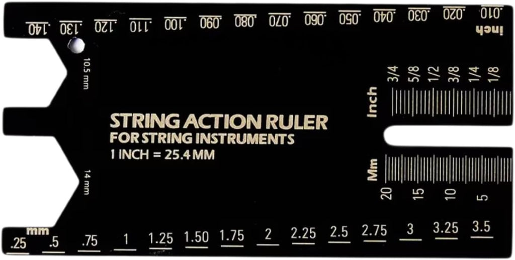predolo String Measurement Tool for Guitar Setup, Action Ruler for Bass And Mandolin, Black A
