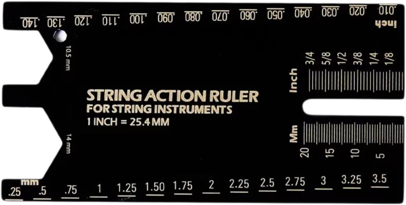 predolo String Measurement Tool for Guitar Setup, Action Ruler for Bass And Mandolin, Black A