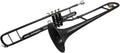 Standard Trombone, Matt Black Nickel, C Key Piston Valves, Brass Body, Trombone Valve