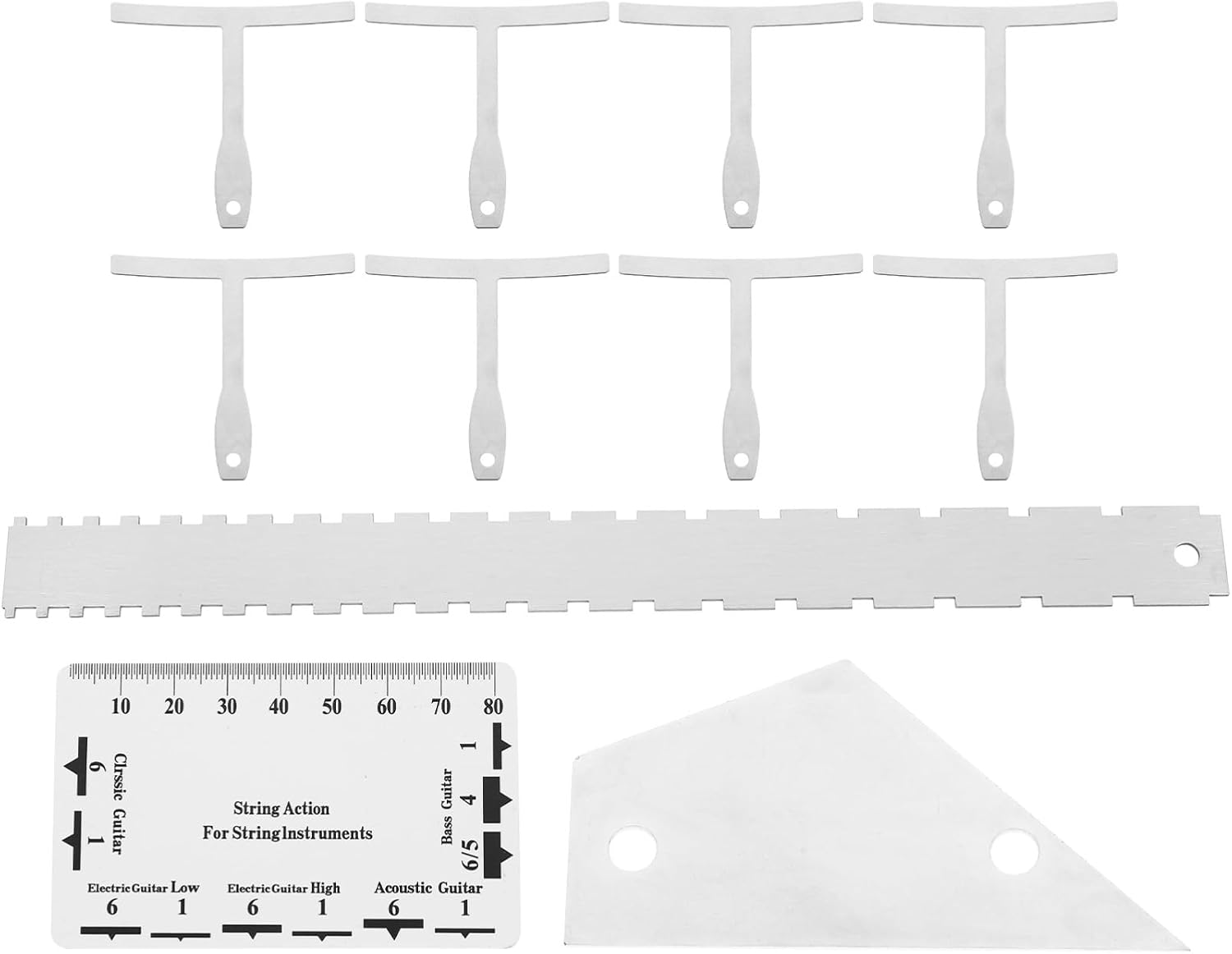 12pcs Guitar Setup Kit Luthier Tools with High-precision String Action Gauge Fret Rocker and Radius Ruler for Electric Acoustic Bass Guitar Maintenance and Adjustment