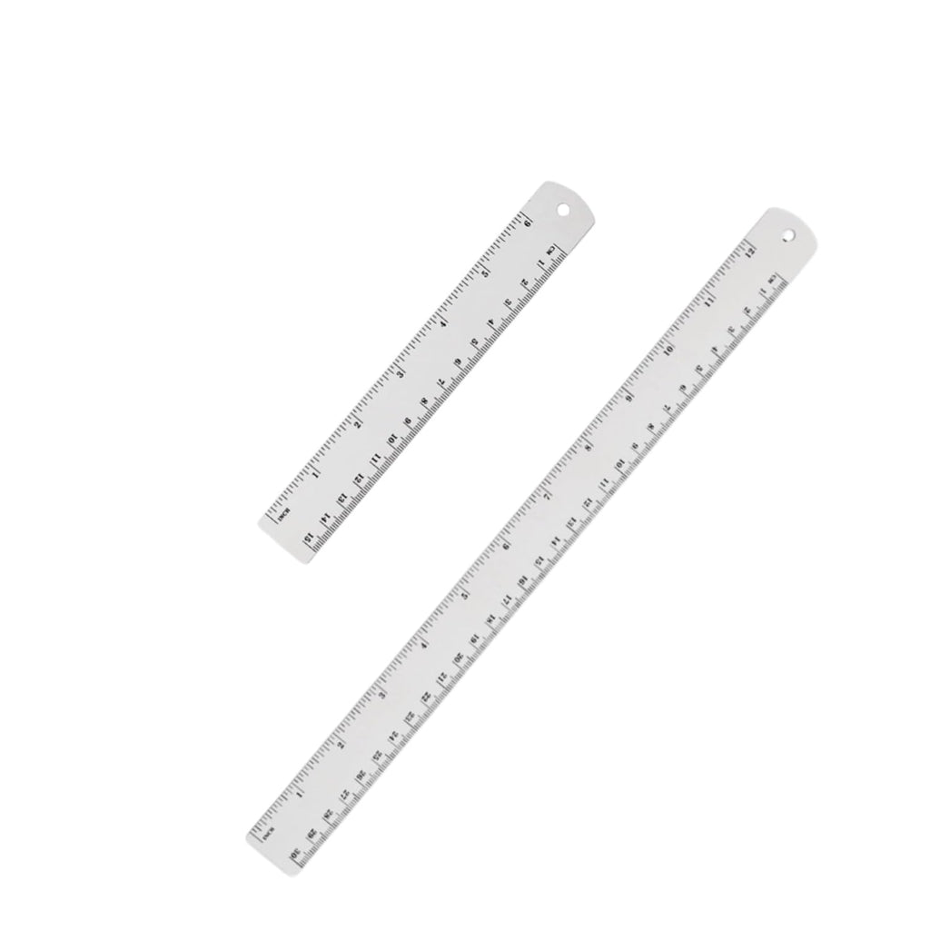 Lakei Stainless Steel Ruler 2-Pack, 6", 12", (15cm,30cm) Dual Scale Ruler | Stainless Steel Ruler Set, Metric Precision Measuring Drawing Ruler, for Drawing, Home, Office and Engineering Use
