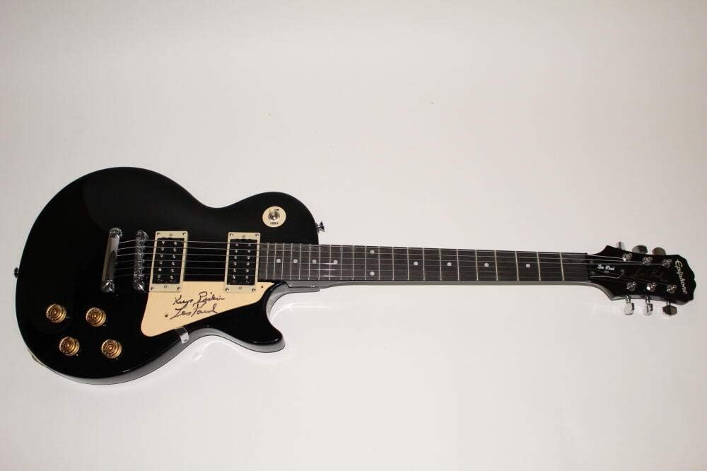 LES PAUL SIGNED AUTOGRAPH GIBSON EPIPHONE ELECTRIC GUITAR - w/KEEP PICKIN INSCRIPTION - ACOA & REAL COAS