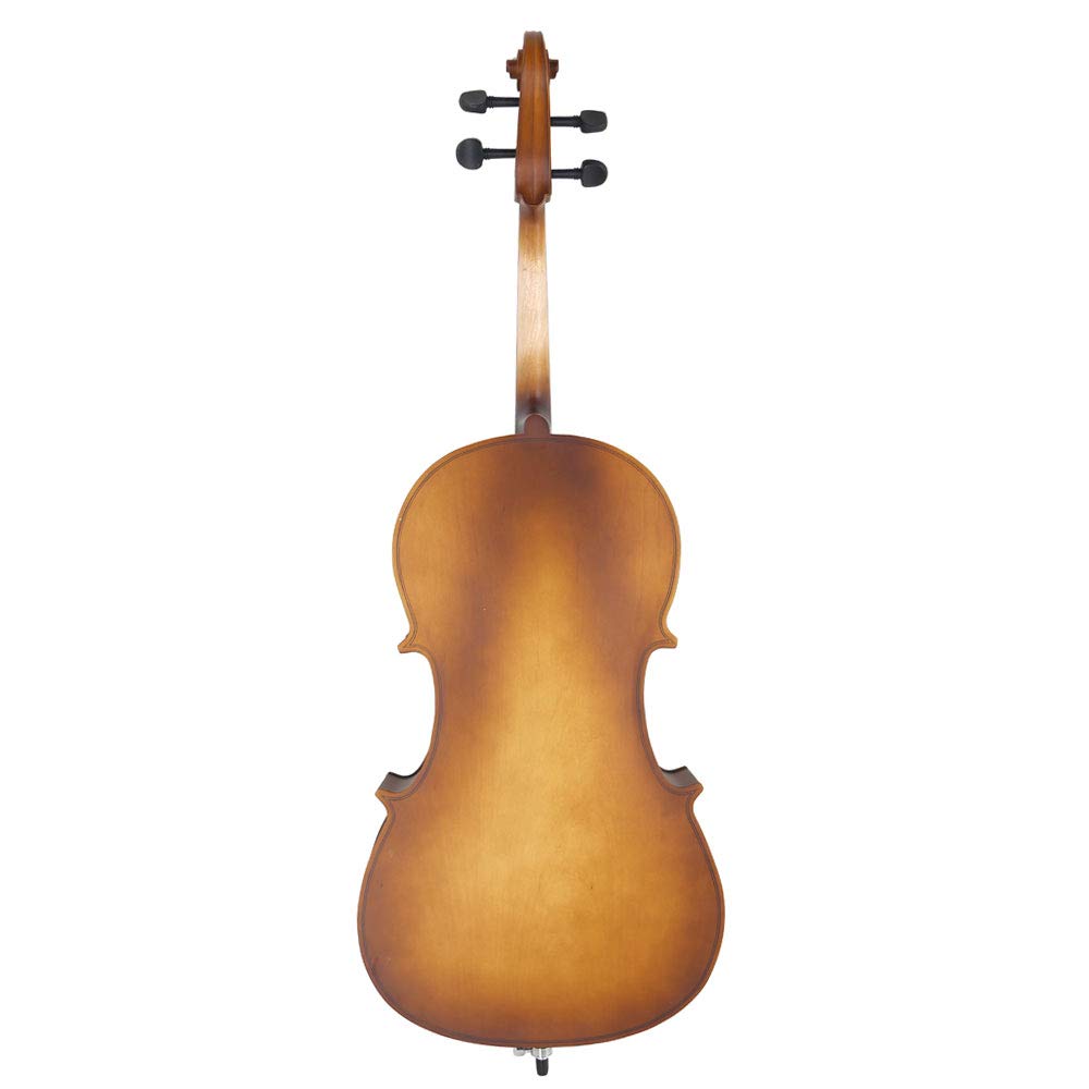 Vasitelan Full-Size Cello, Beginner Cello 4/4, Acoustic Cello Kit with Portable Bag, Bow, Bridge, Rosin, String Musical Instruments (Black)
