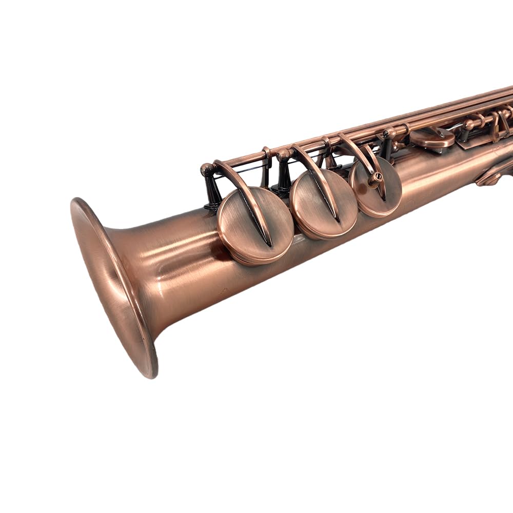 Straight Soprano Saxophone Bb B Flat Sax with Case, Mouthpiece,Reeds & Accessories Brass Woodwind Instrument for Beginners,Adults & Advanced Players